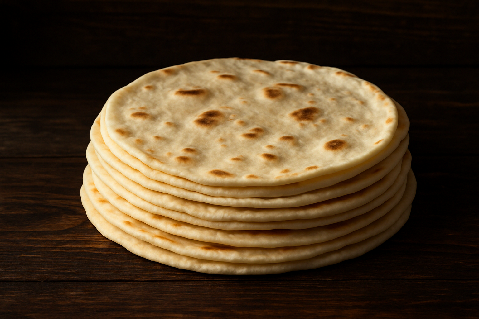 flour tortillas on rustic dark background