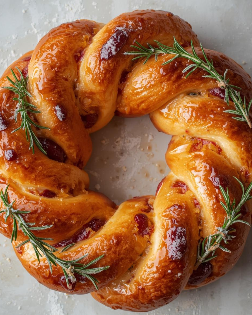 Cranberry Orange Brioche Wreath