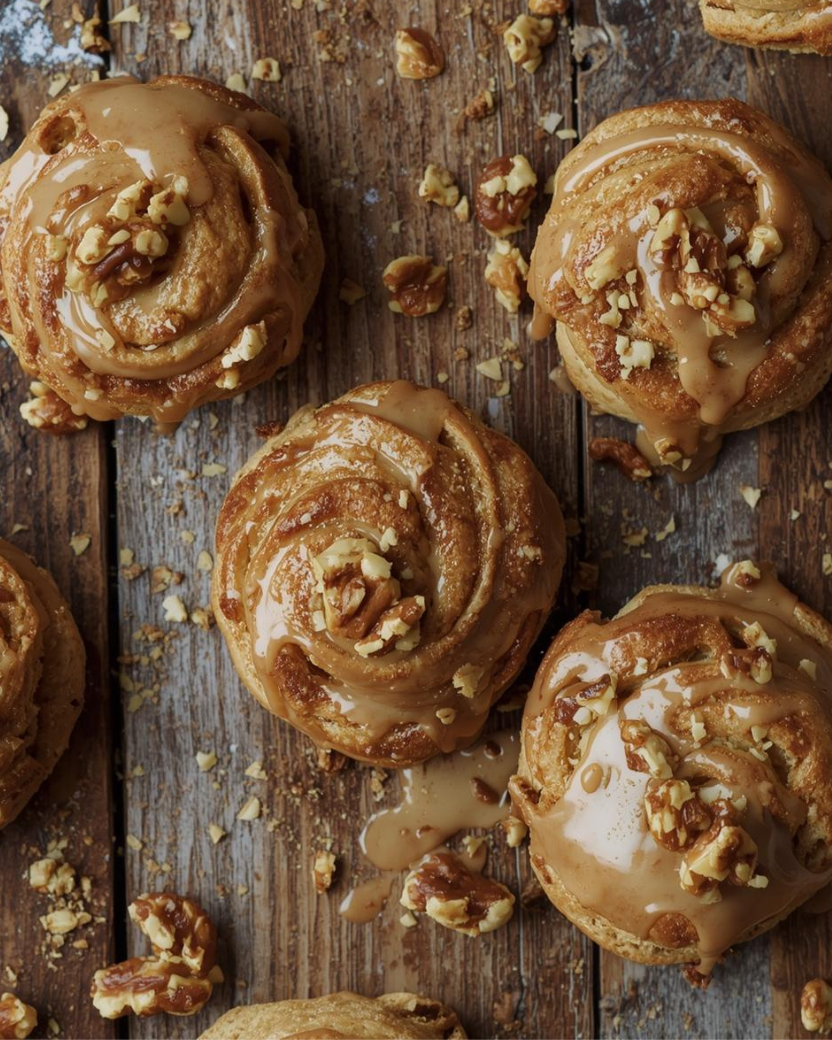 Brown Butter Pecan Brioche Rolls